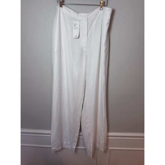 Eileen Fisher White Linen Wide Leg Pants Size 1X NWT - Picture 2 of 16